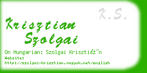 krisztian szolgai business card